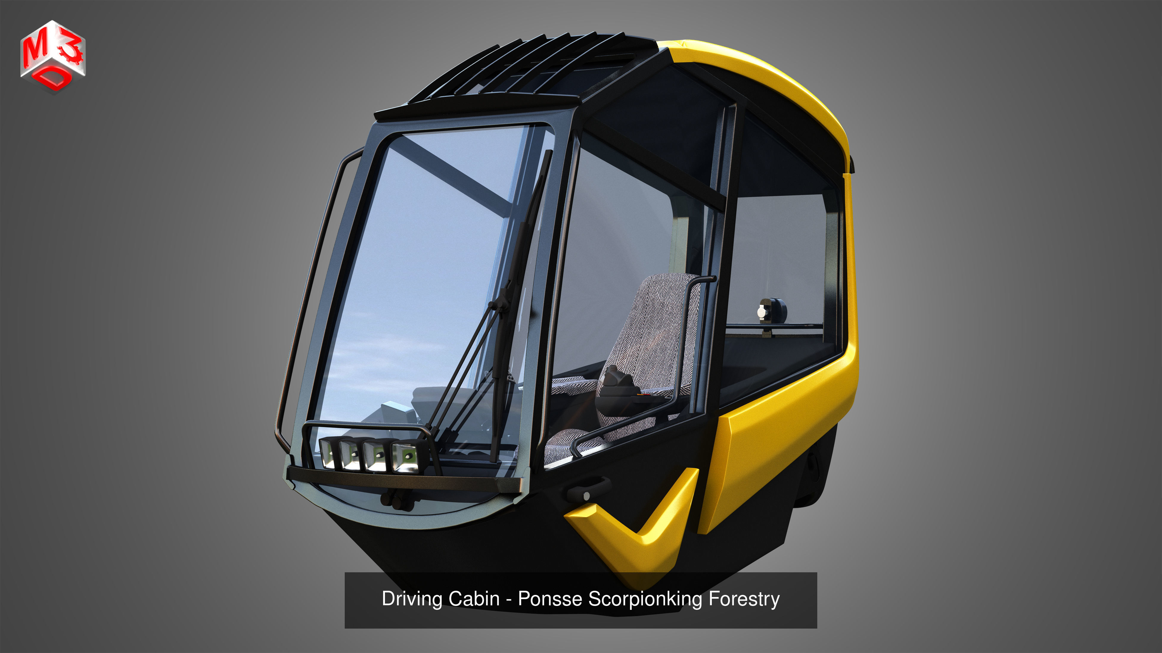 Forestry Harvester Cabins - 3 in 1 Package 3D Model Collection_3