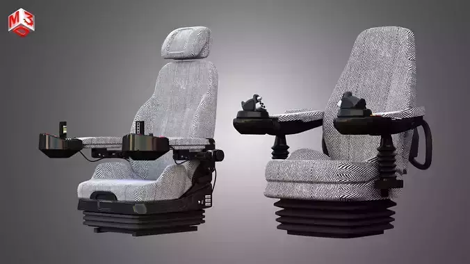 Forestry Harvester Seats - 2 in 1 Package 3D Model Collection