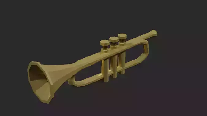 Lowpoly Trumpet gold