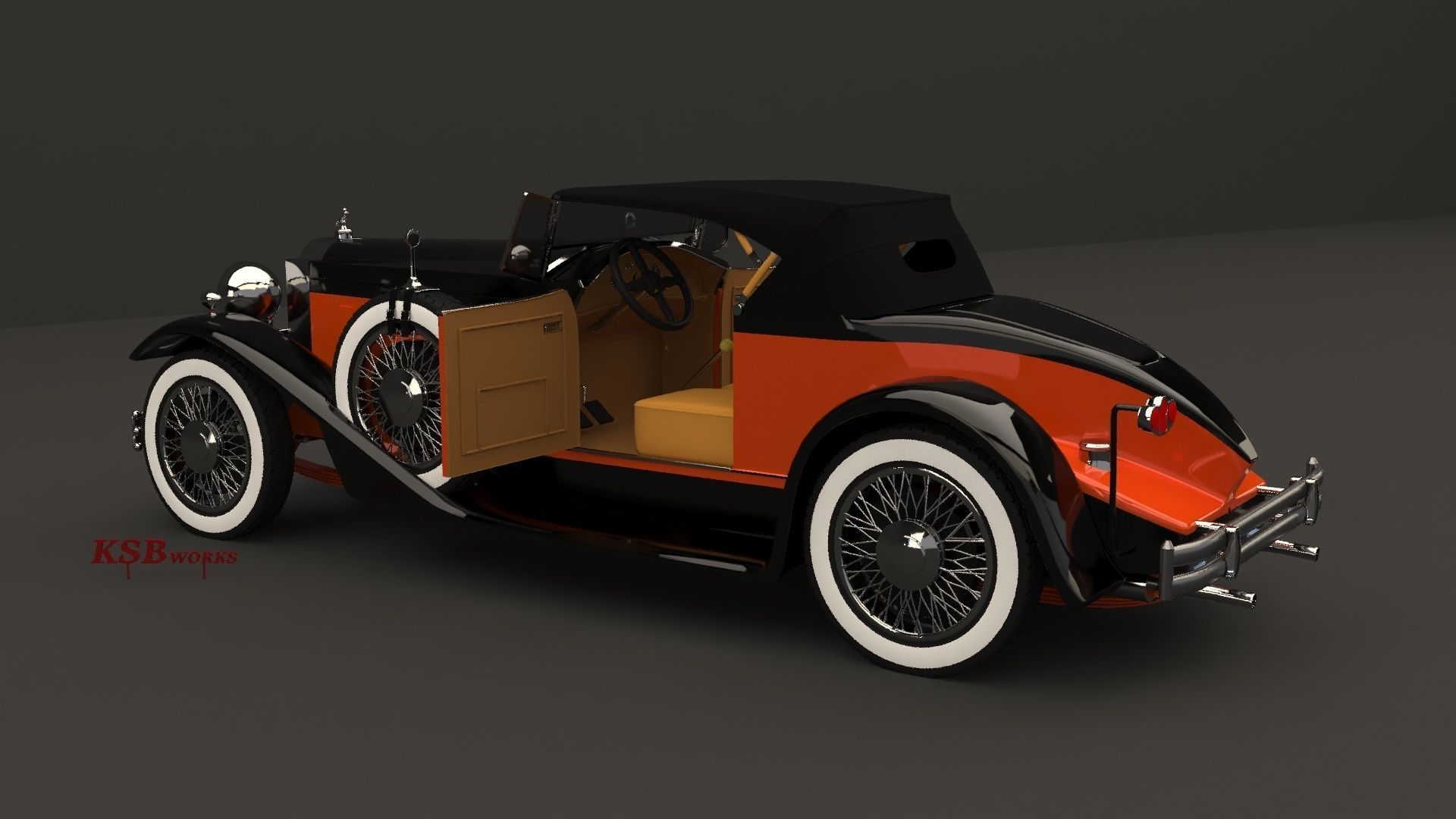 packard 3d model vintage car 3D model_2