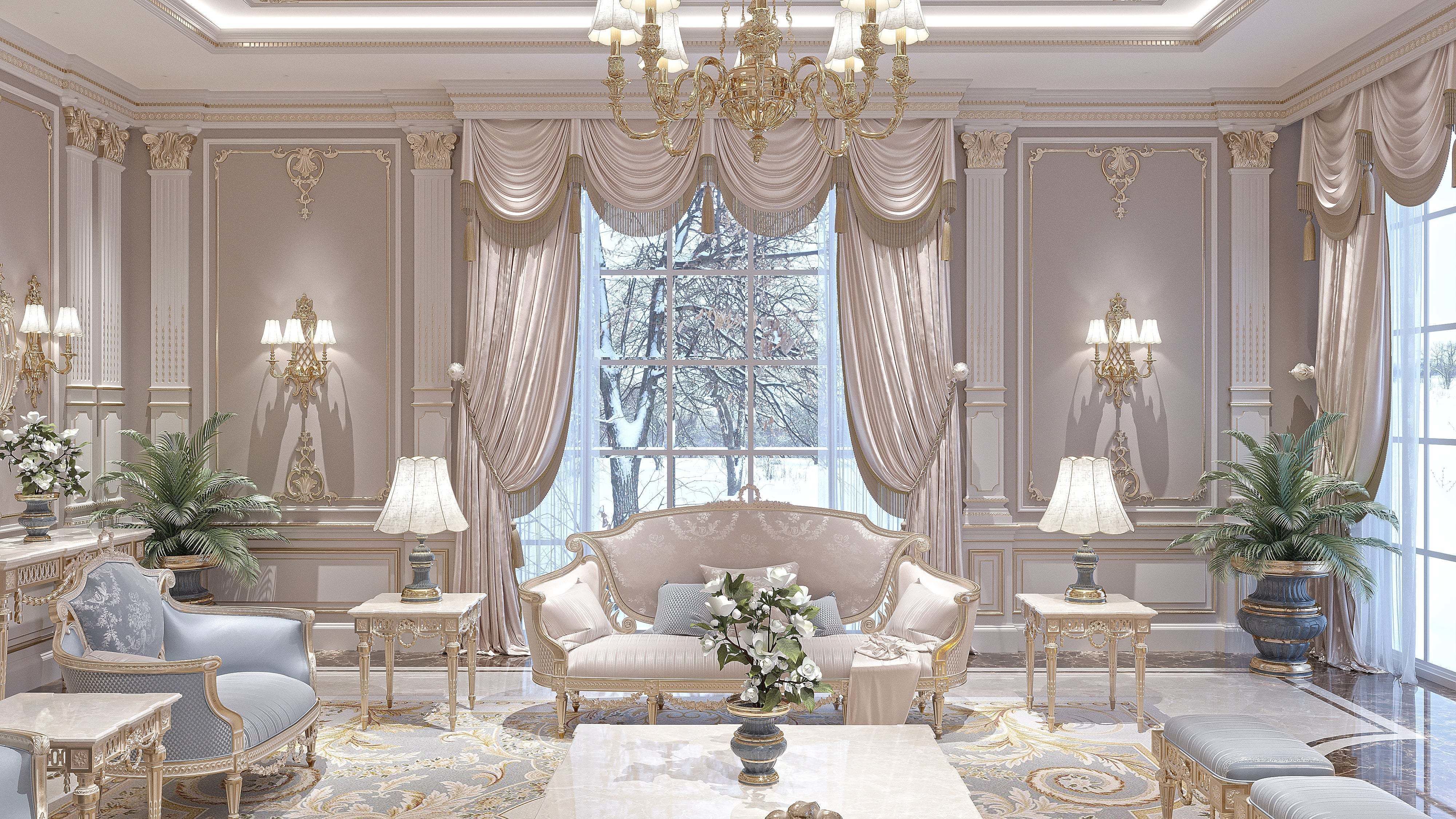 classical living room and dining room 3D model_11