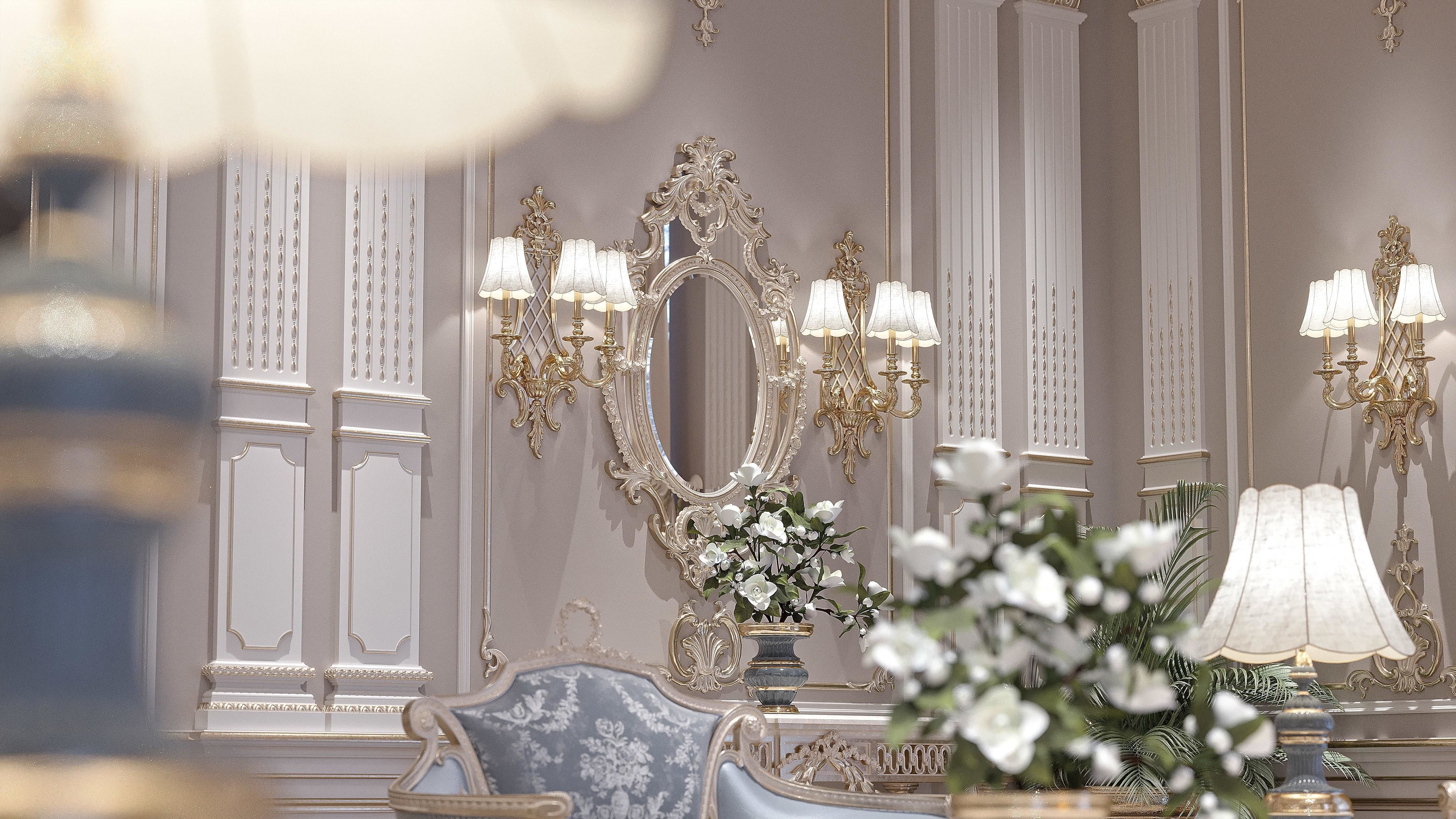 classical living room and dining room 3D model_14