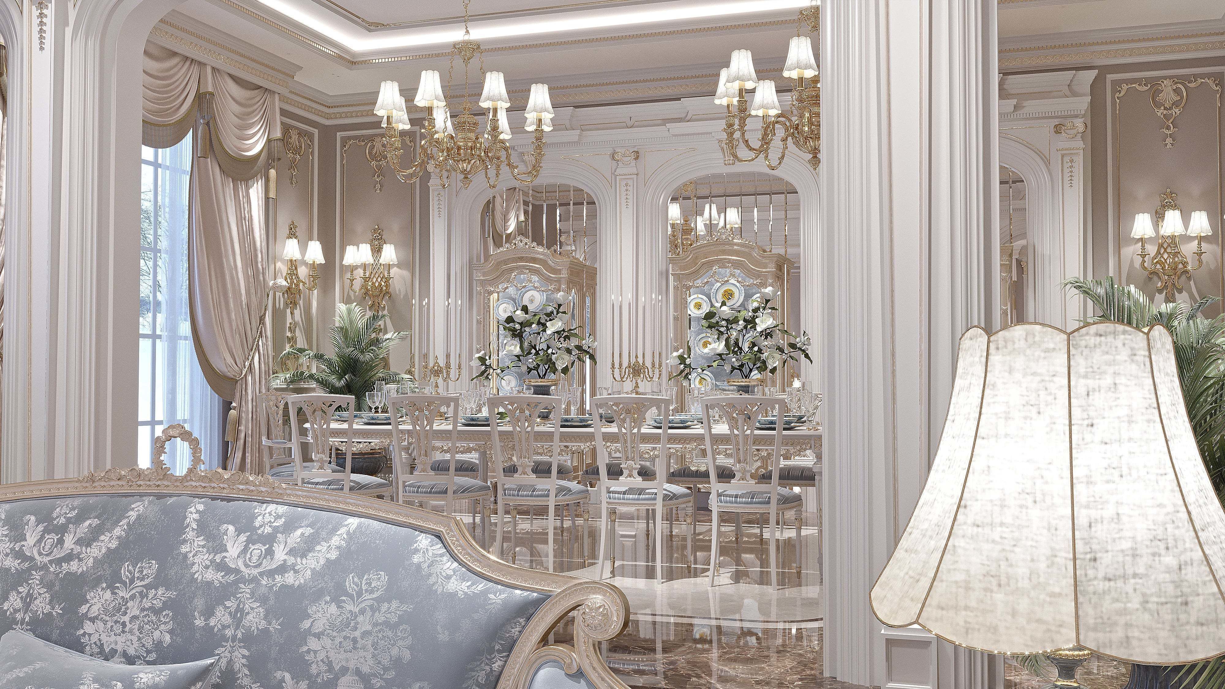 classical living room and dining room 3D model_12