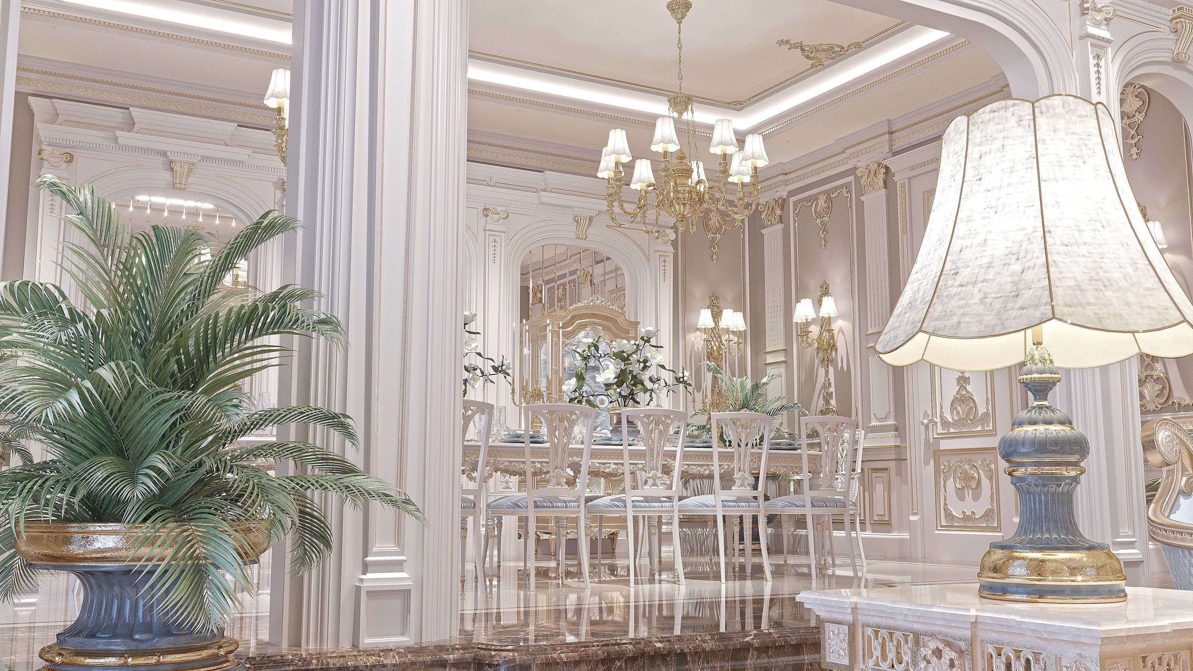 classical living room and dining room 3D model_13