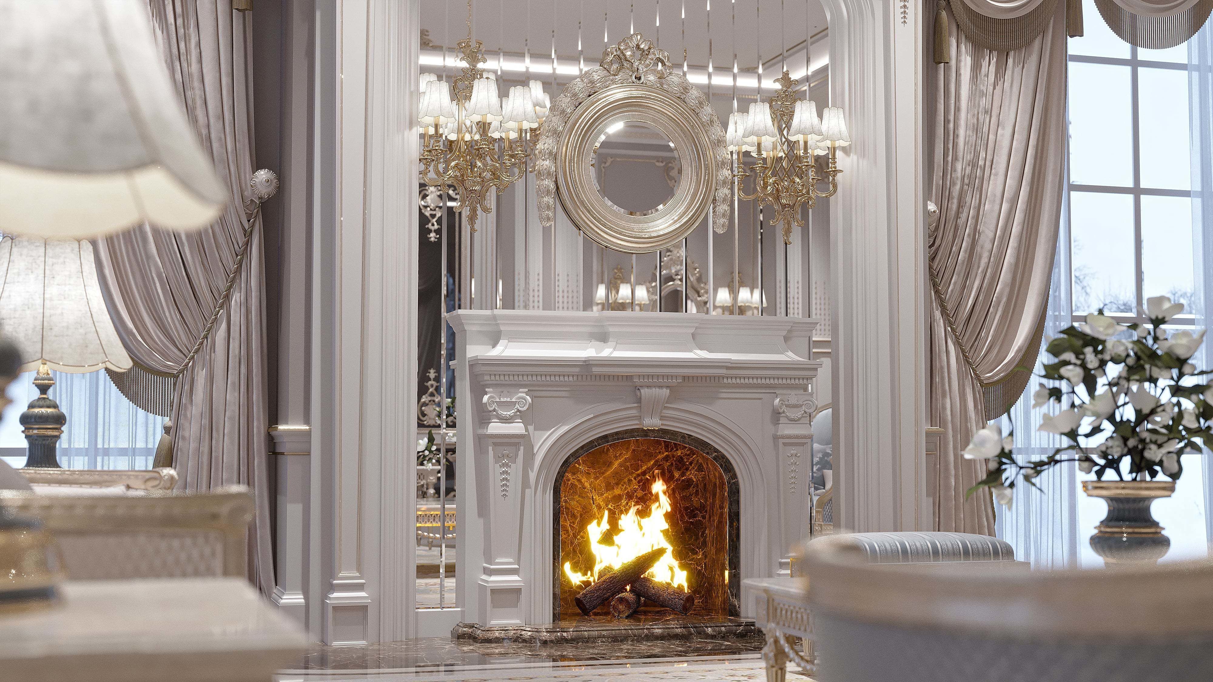 classical living room and dining room 3D model_15