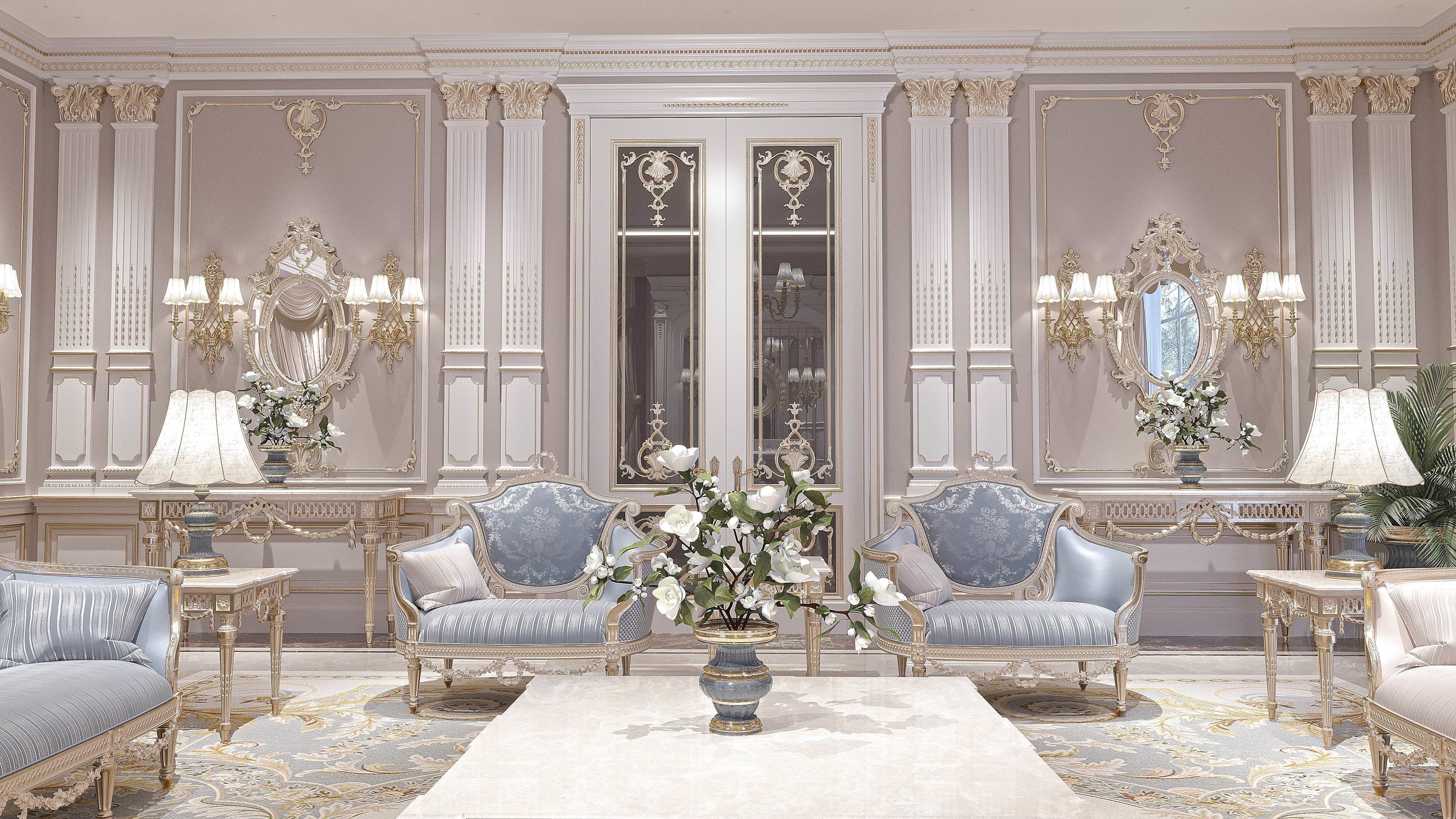 classical living room and dining room 3D model_9