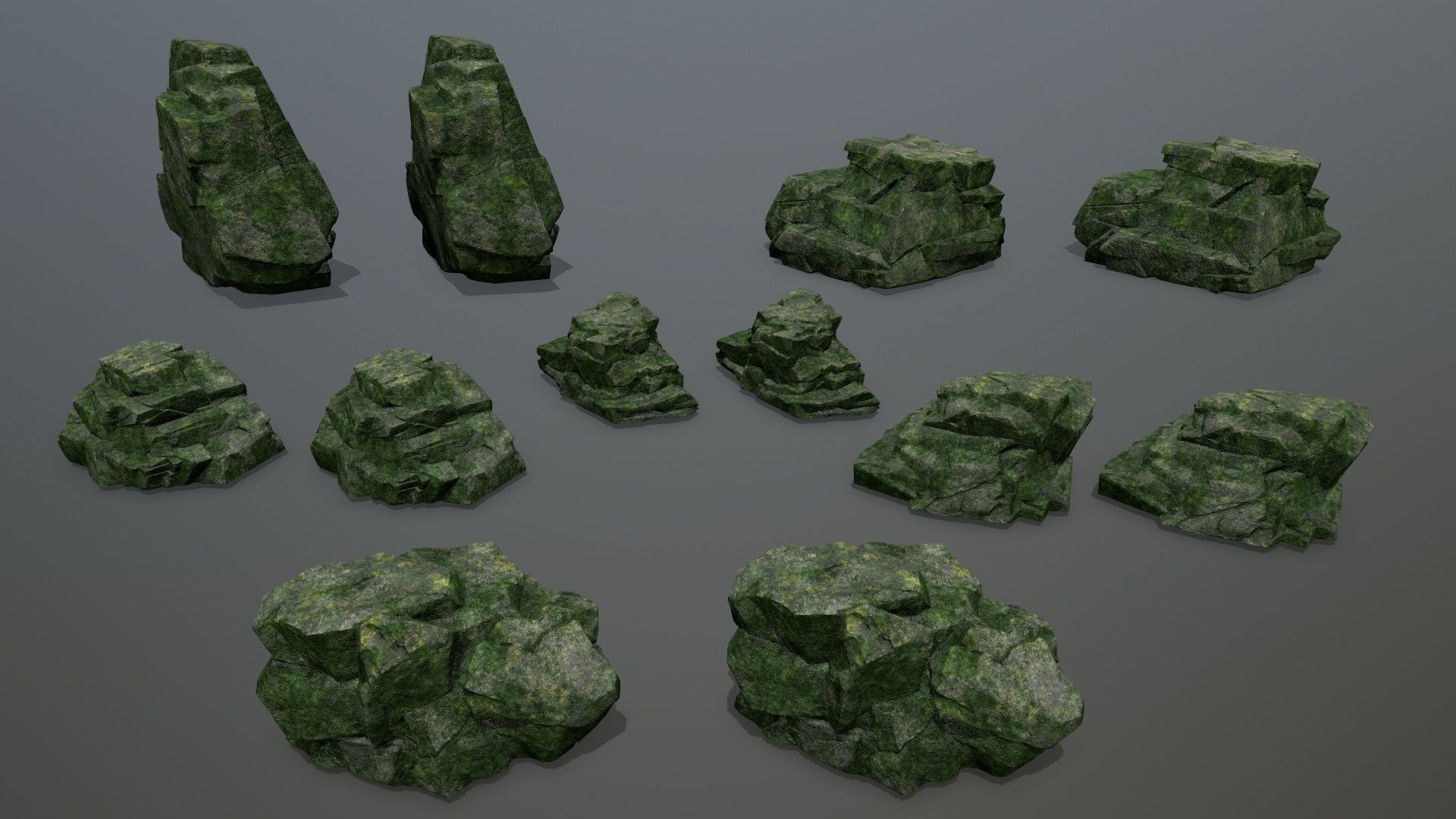 Rock Set Low-poly 3D model_13