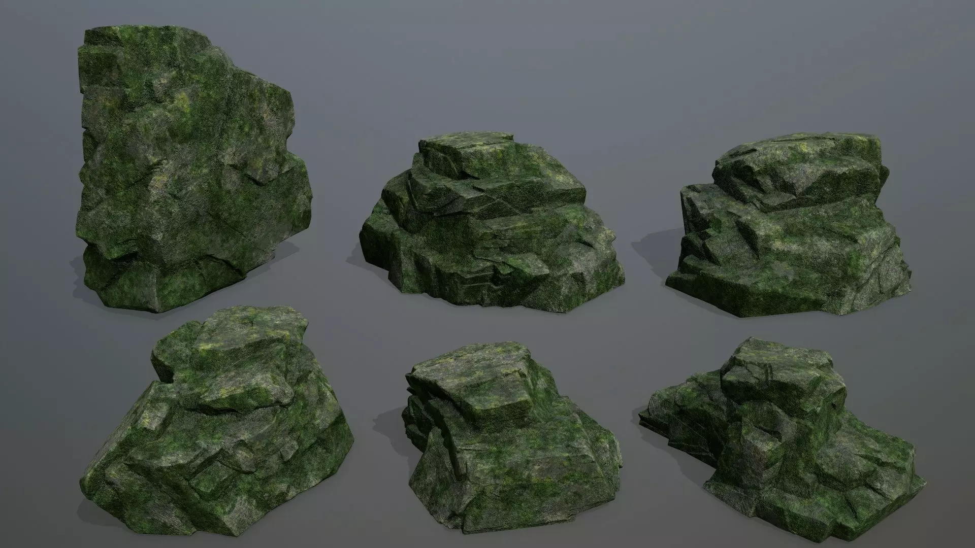 Rock Set Low-poly 3D model_0