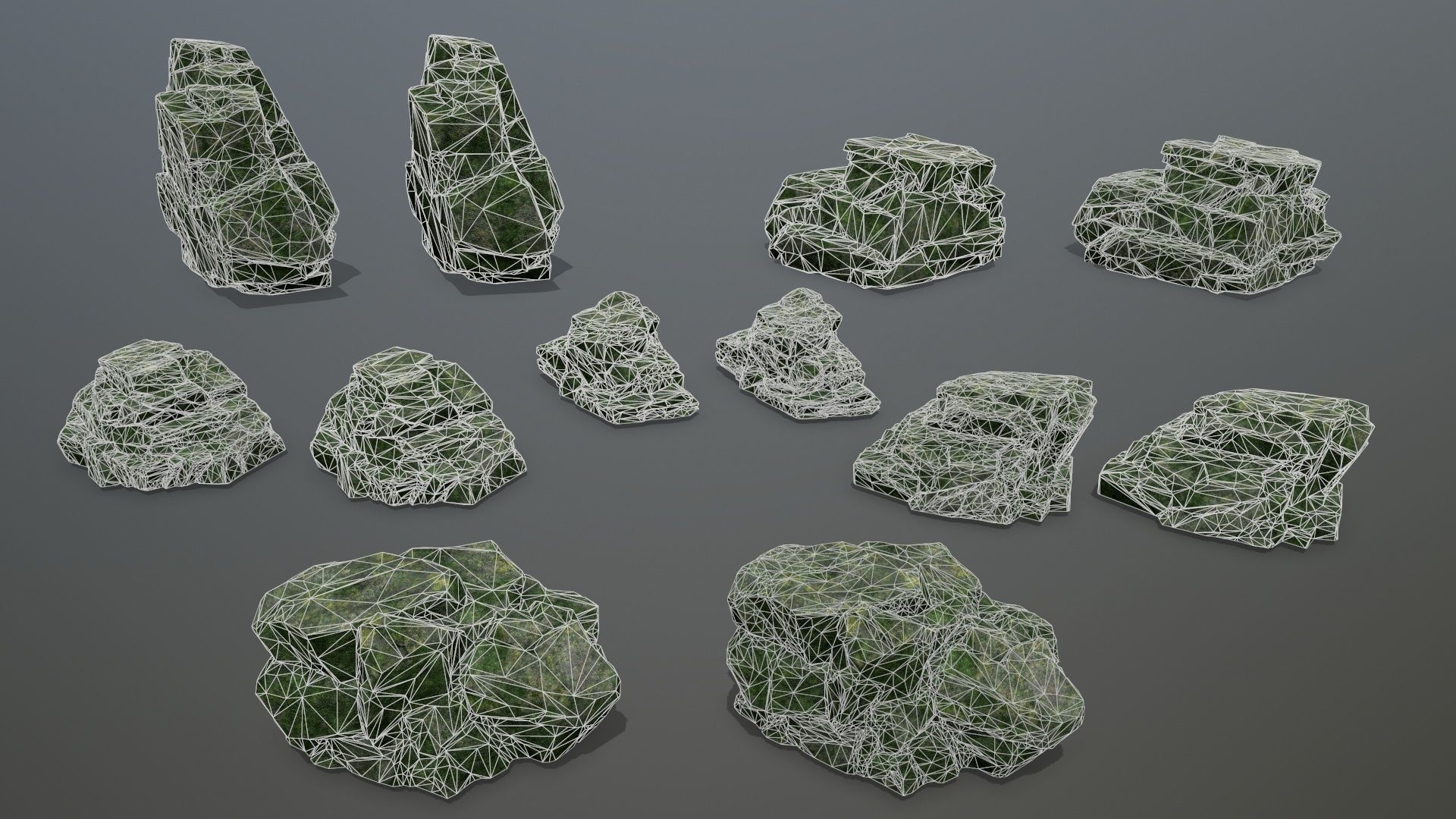 Rock Set Low-poly 3D model_14