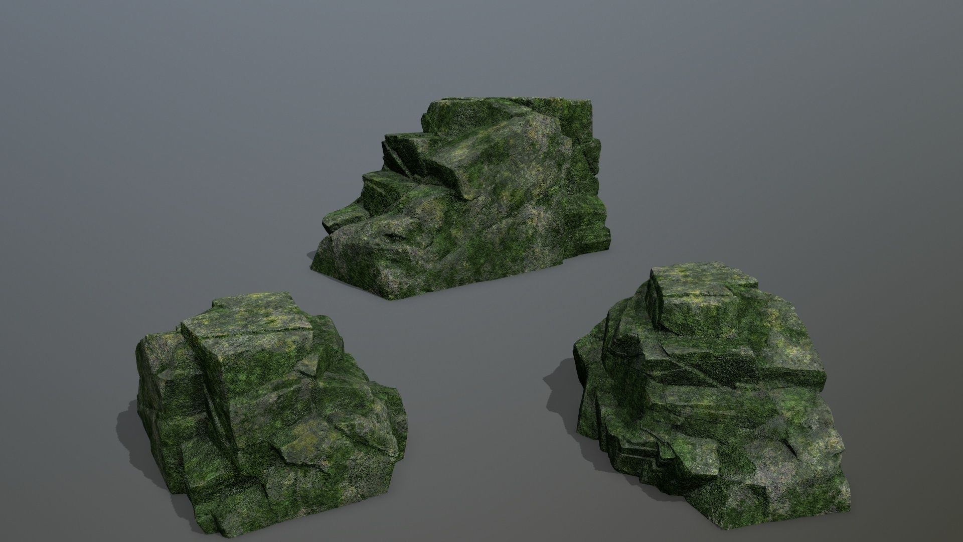 Rock Set Low-poly 3D model_10