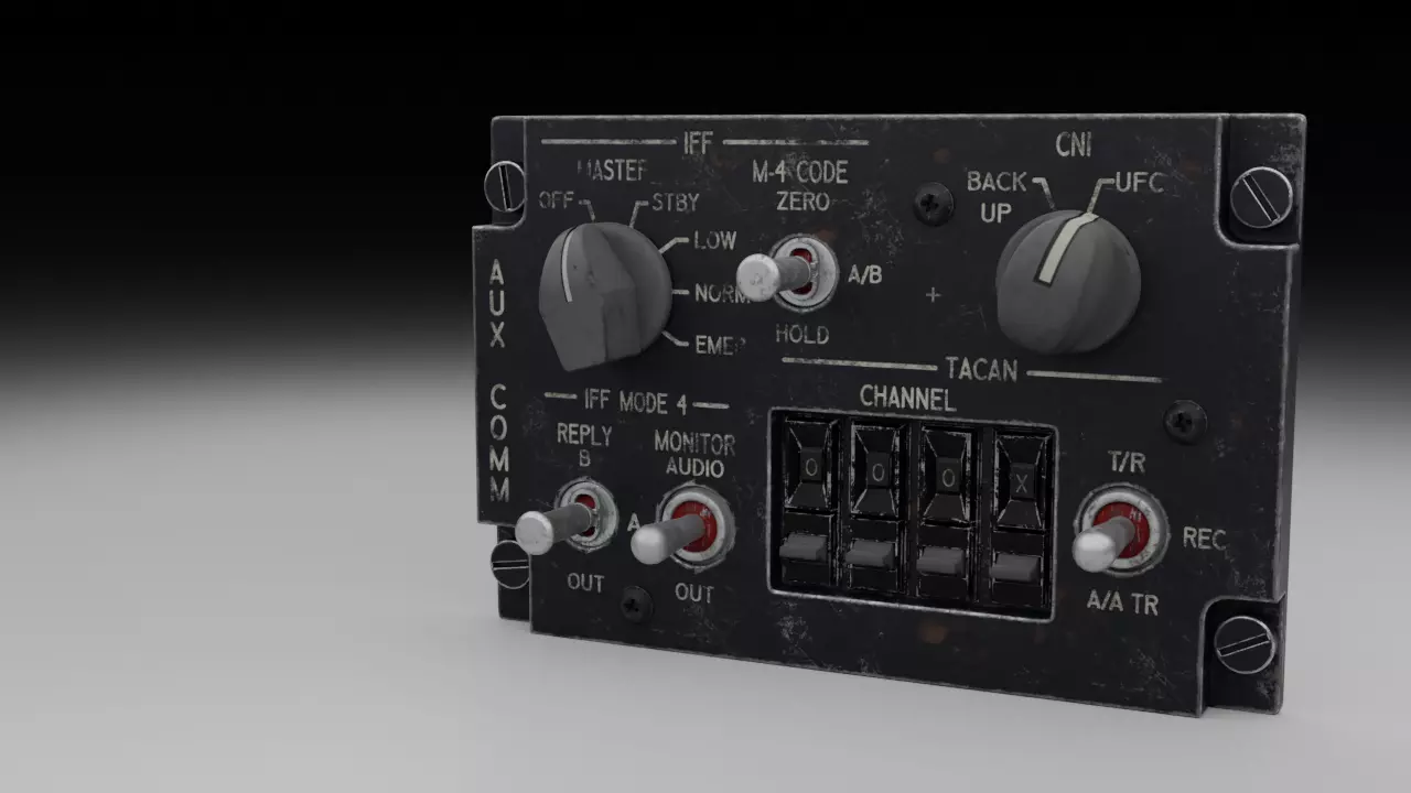 F16 AUX COMMS Panel 3D model