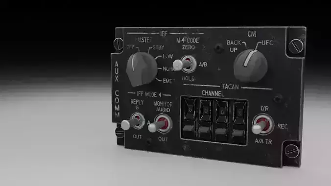 F16 AUX COMMS Panel 3D model