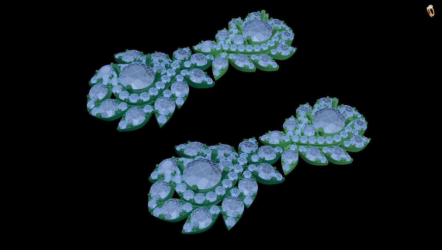 earring swarovski crystal earrings 3D print model_1