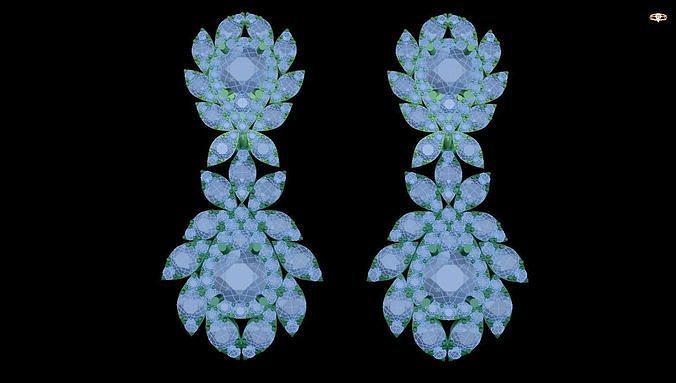 earring swarovski crystal earrings 3D print model