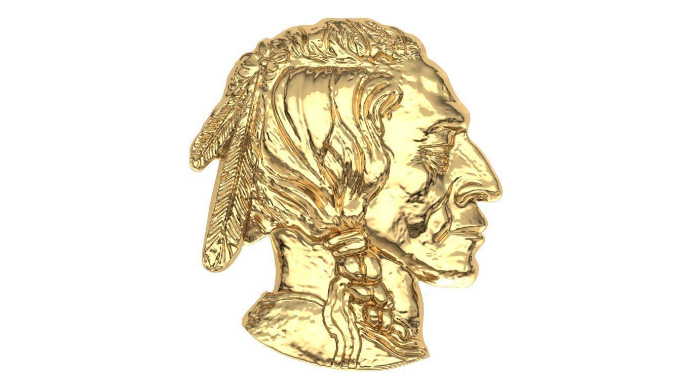 Gold Buffalo 50 Dollar Coin 3D model 3D model_4