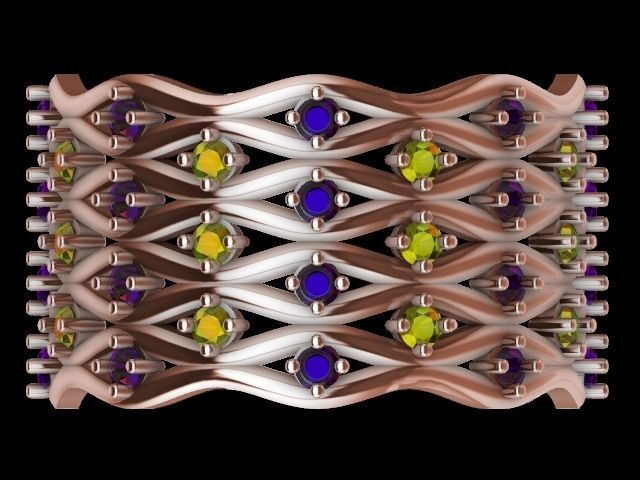 wavy diamond ring stl verified 3D print model_1