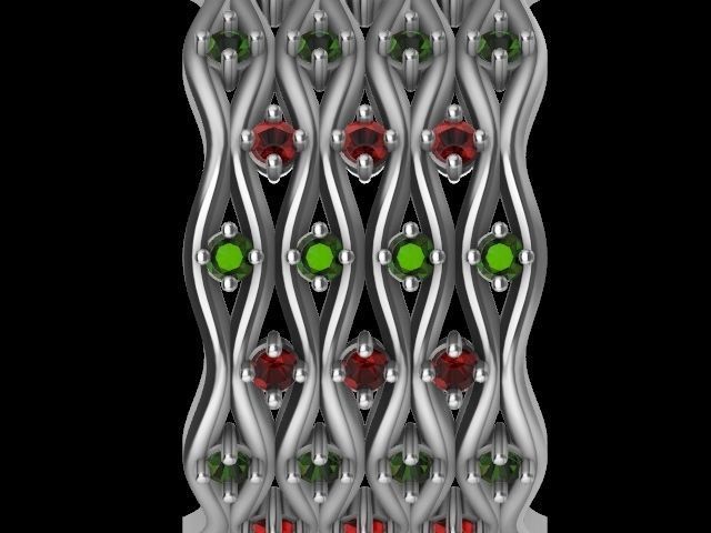 wavy diamond ring stl verified 3D print model_2