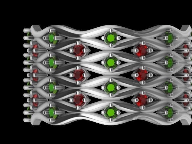 wavy diamond ring stl verified 3D print model_7