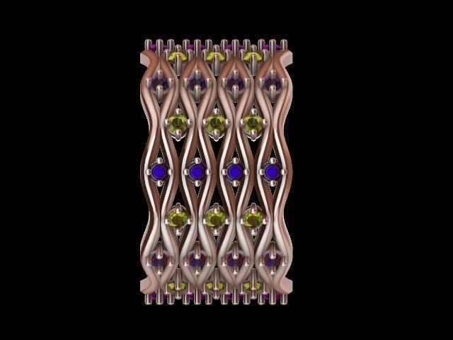 wavy diamond ring stl verified 3D print model_10