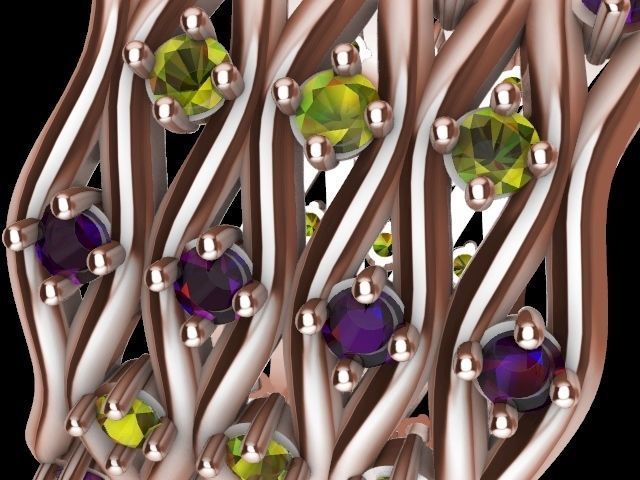 wavy diamond ring stl verified 3D print model_11