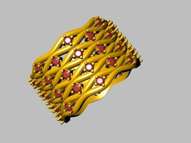 wavy diamond ring stl verified 3D print model_16