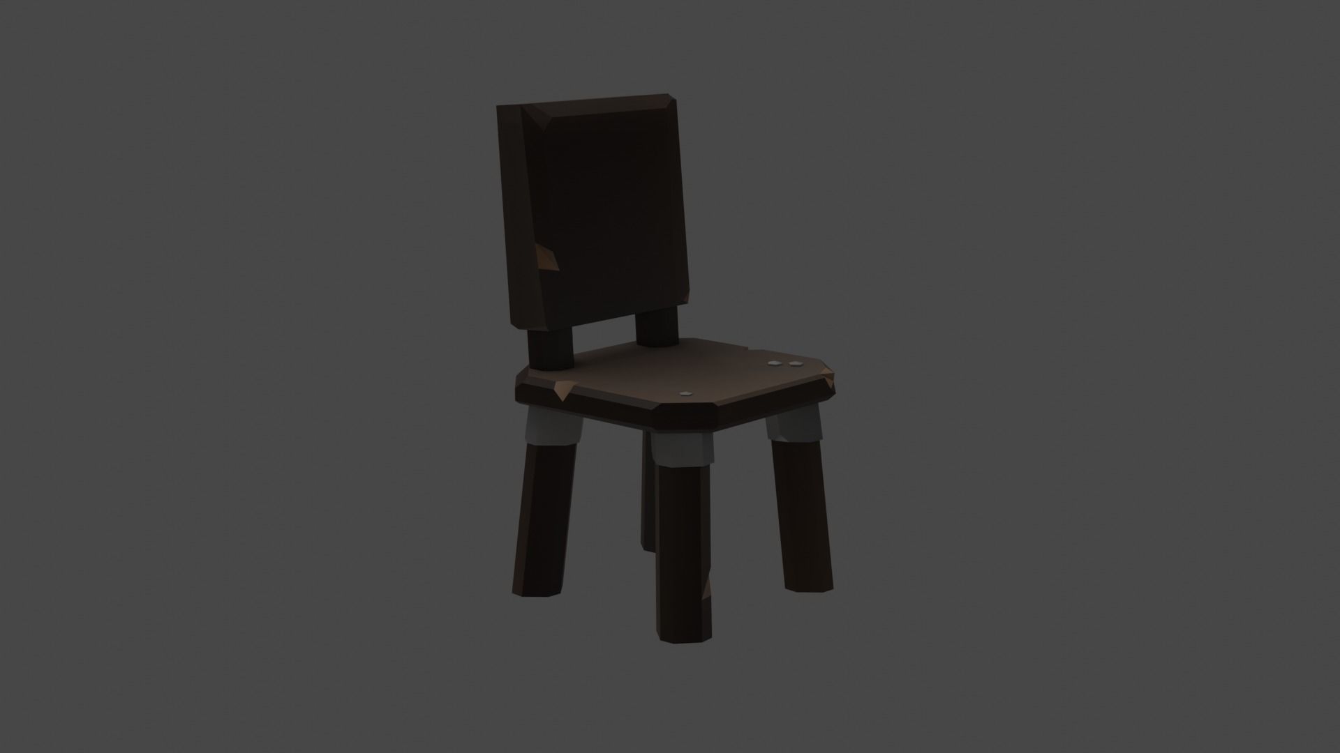 LowPolly table chairs barel set Low-poly 3D model_5