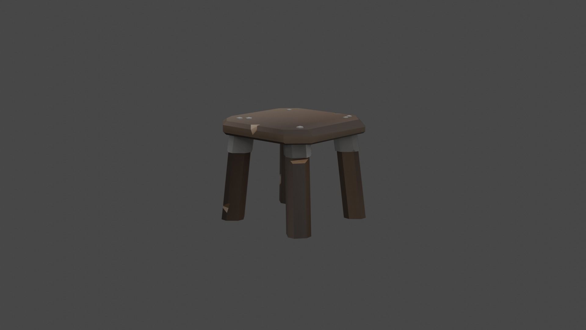 LowPolly table chairs barel set Low-poly 3D model_6