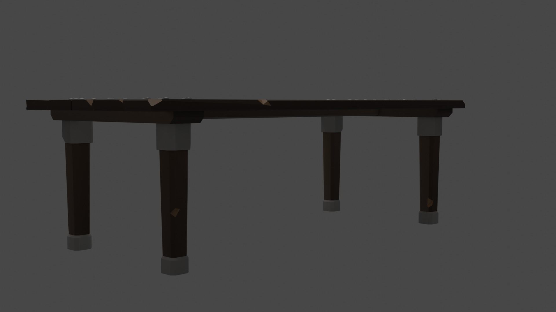LowPolly table chairs barel set Low-poly 3D model_3