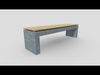 Bench 2 made of concrete and wood Low-poly 3D model_1