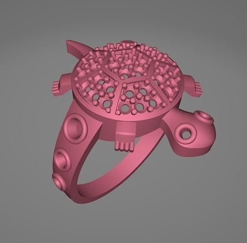 Turtle Ring for men 3D print model