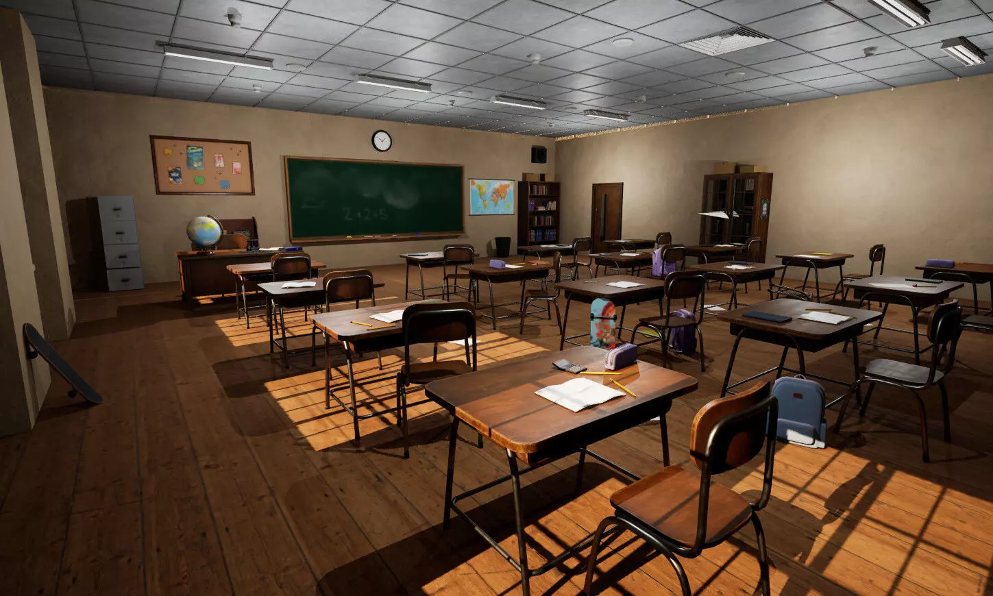 School Class Prop Pack  Low-poly 3D model_0