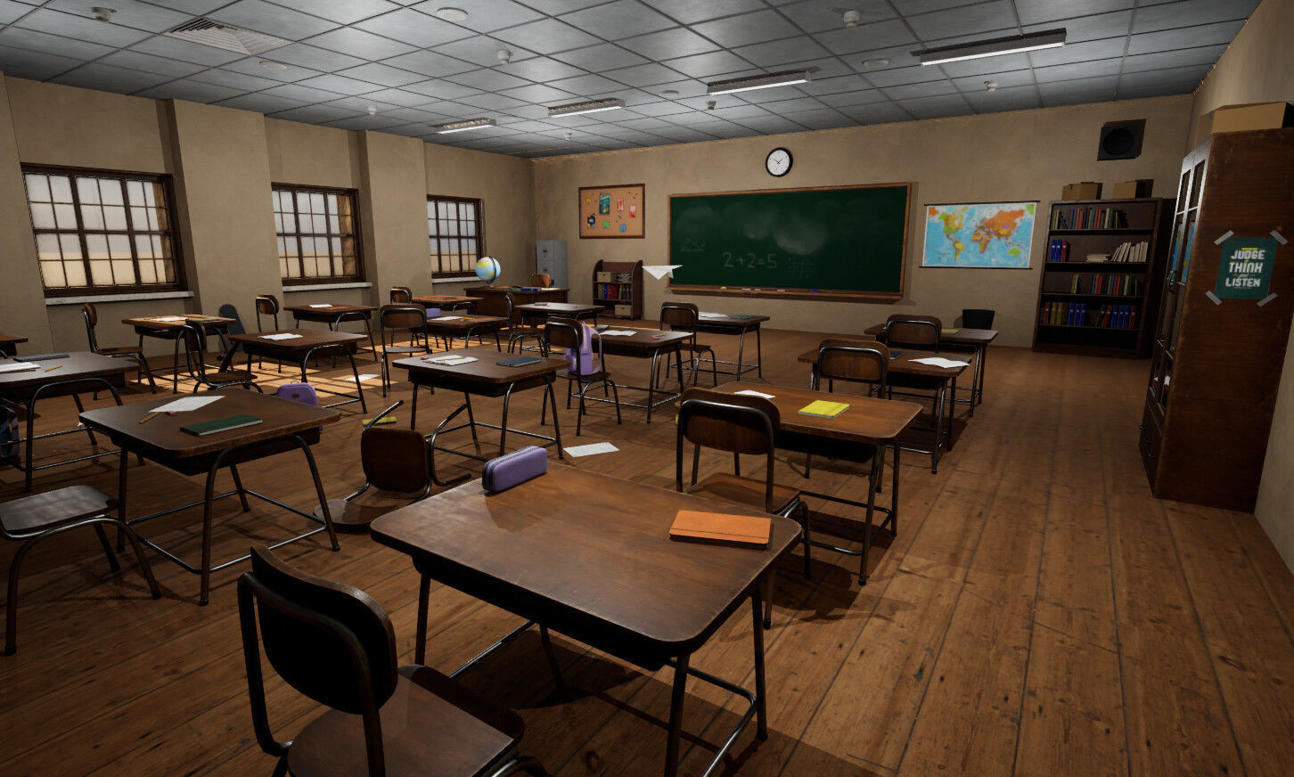 School Class Prop Pack  Low-poly 3D model_5