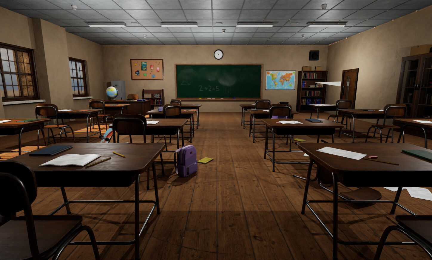 School Class Prop Pack  Low-poly 3D model_2