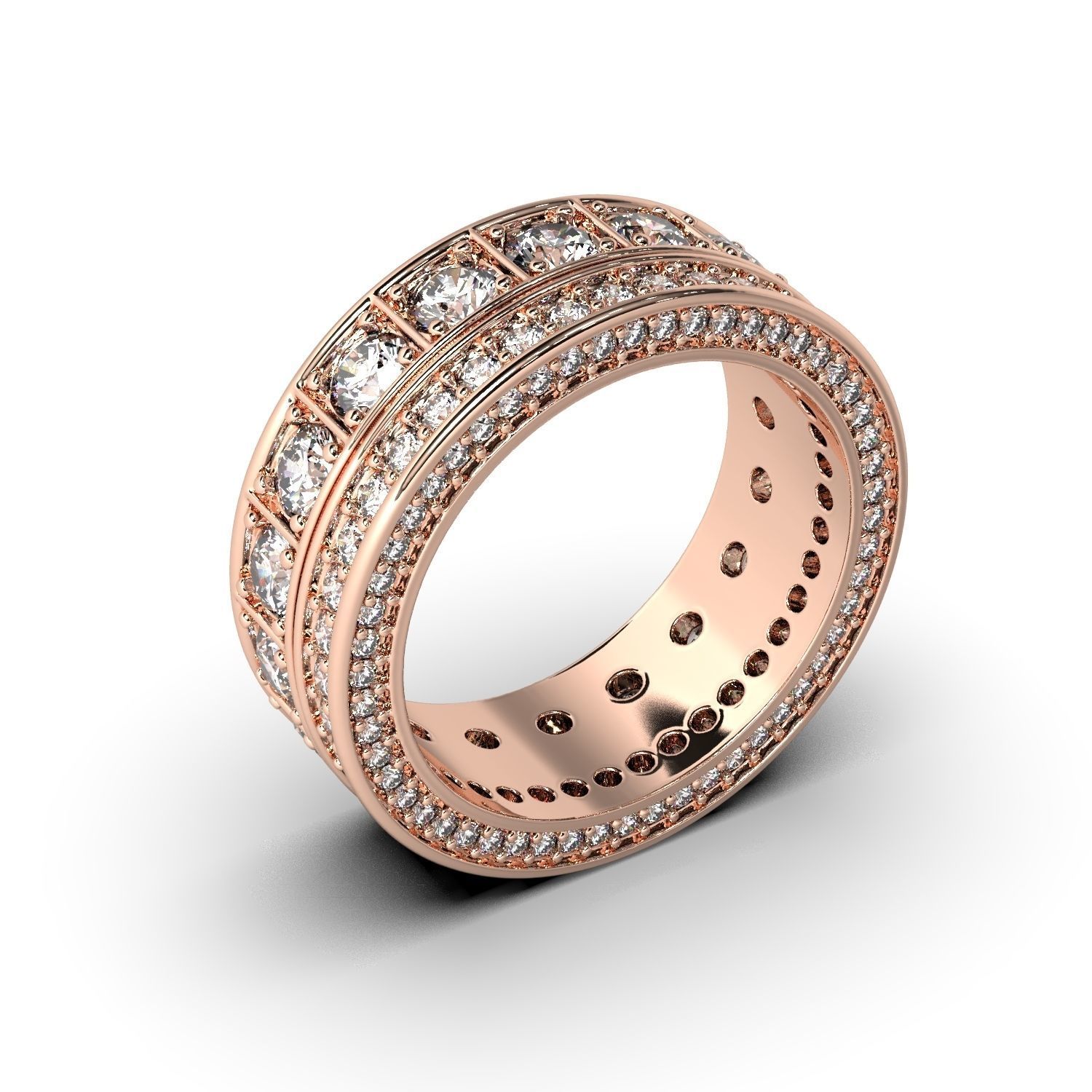 Diamonds jewelry ring 3D print model_9