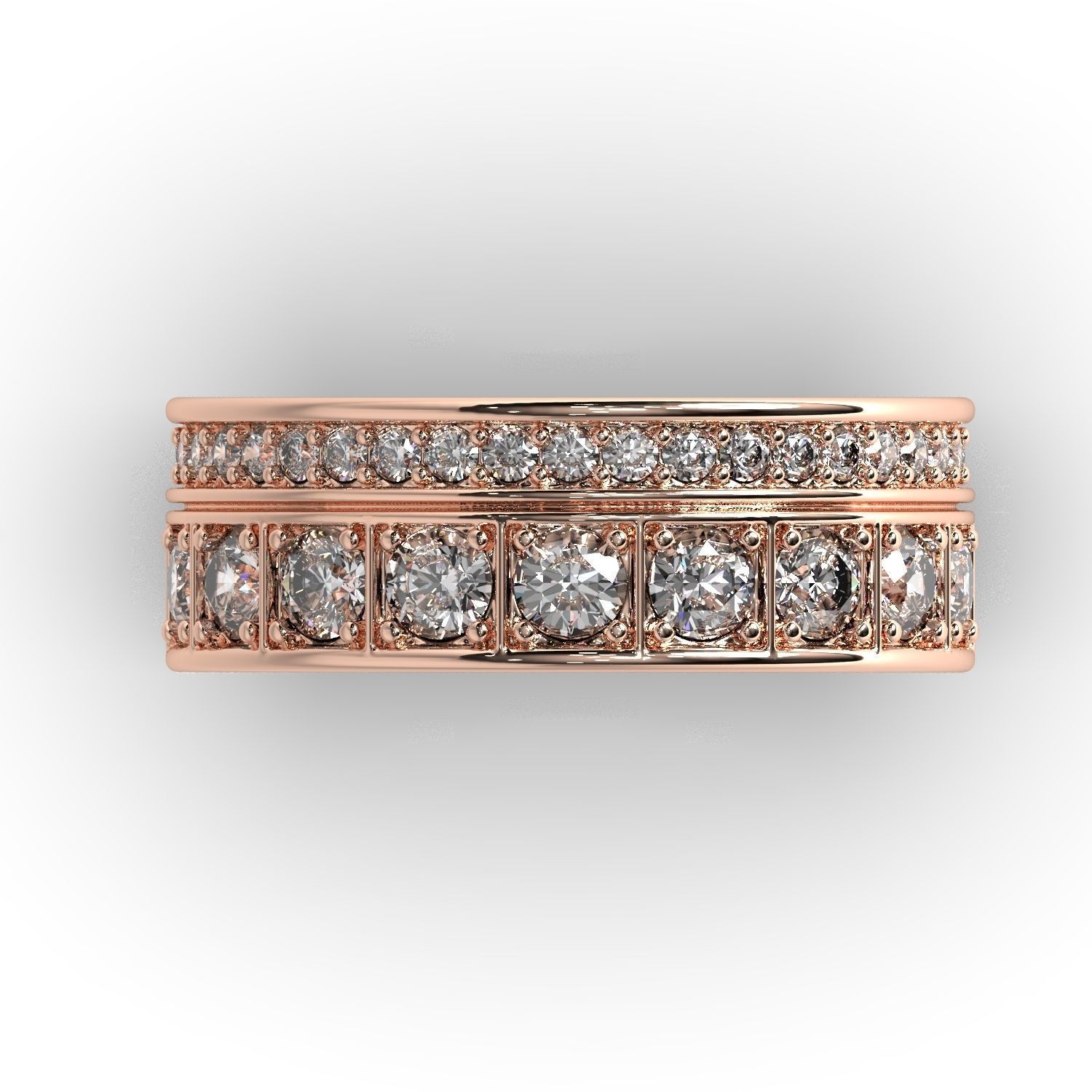 Diamonds jewelry ring 3D print model_3