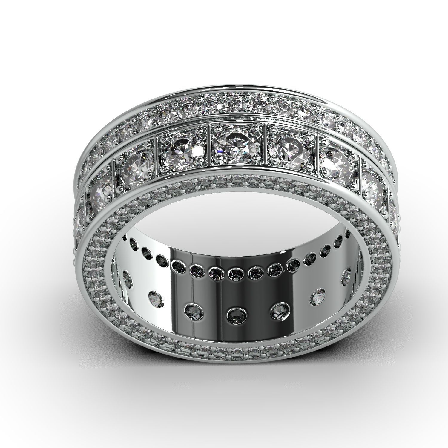 Diamonds jewelry ring 3D print model_8