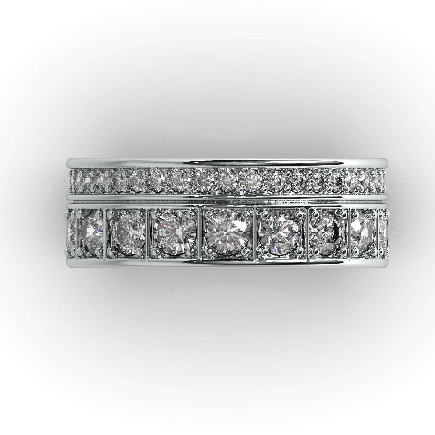 Diamonds jewelry ring 3D print model_5