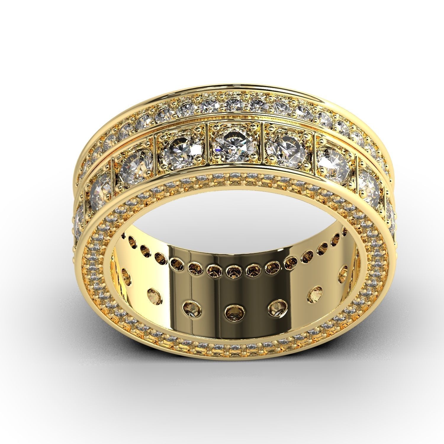Diamonds jewelry ring 3D print model_7