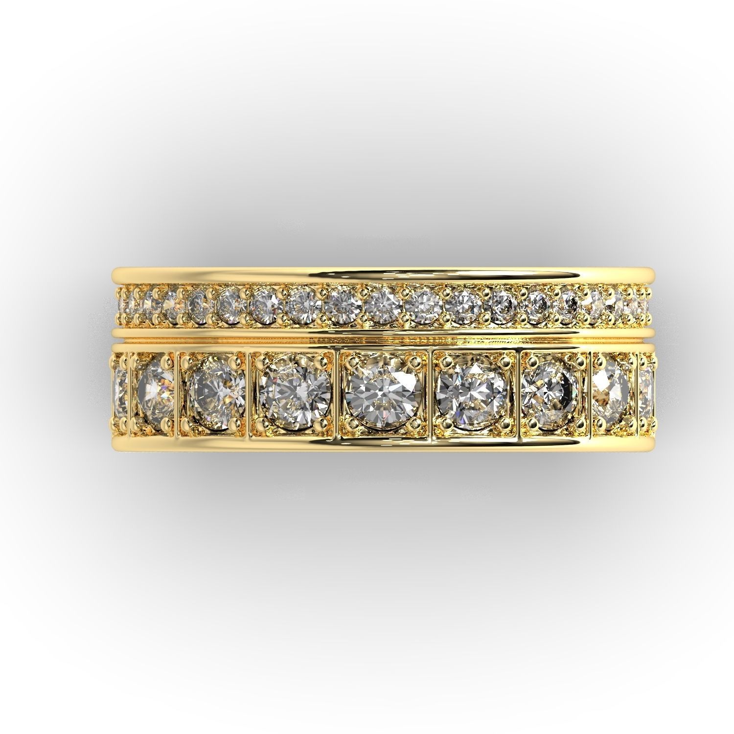Diamonds jewelry ring 3D print model_4
