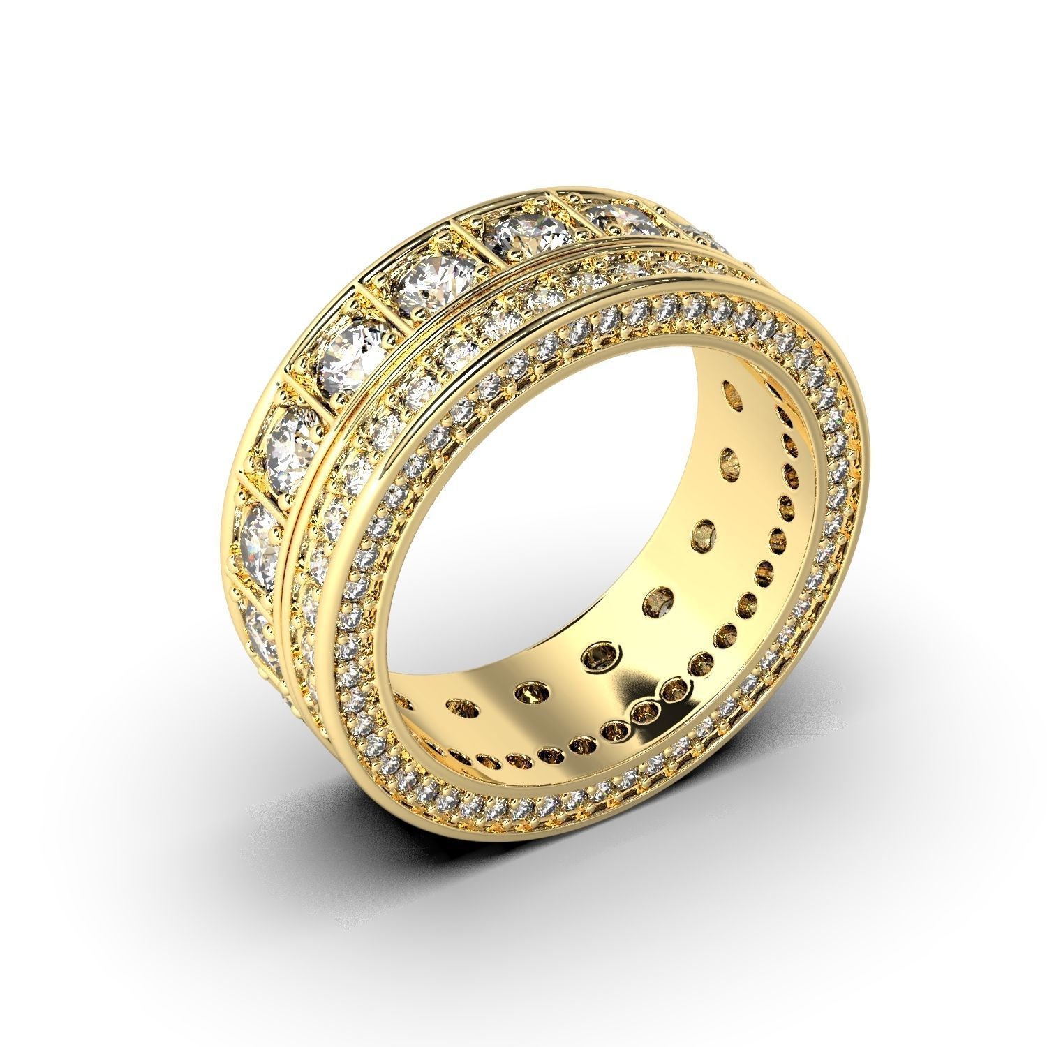 Diamonds jewelry ring 3D print model_10