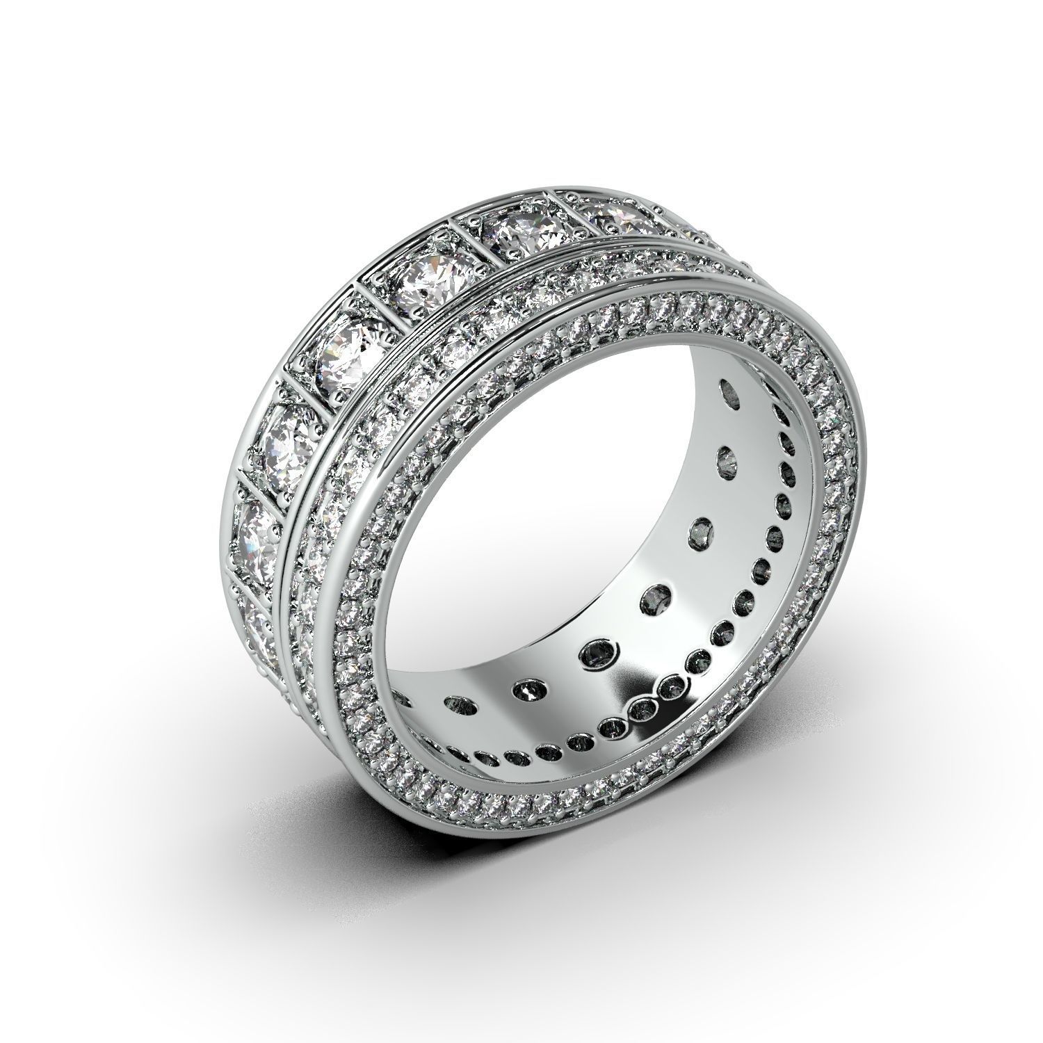 Diamonds jewelry ring 3D print model_11