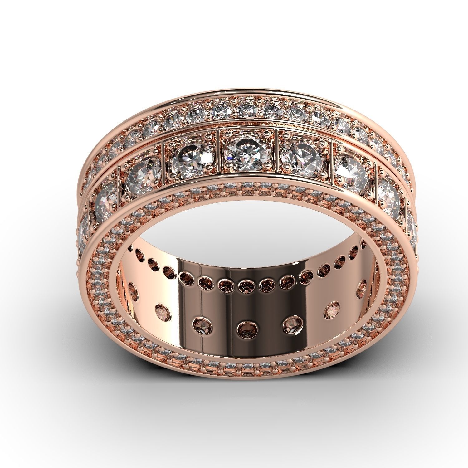 Diamonds jewelry ring 3D print model_6