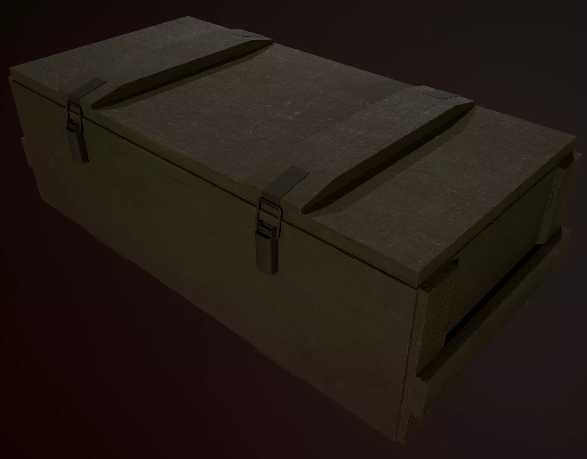 Military wooden box Low-poly 3D model_0