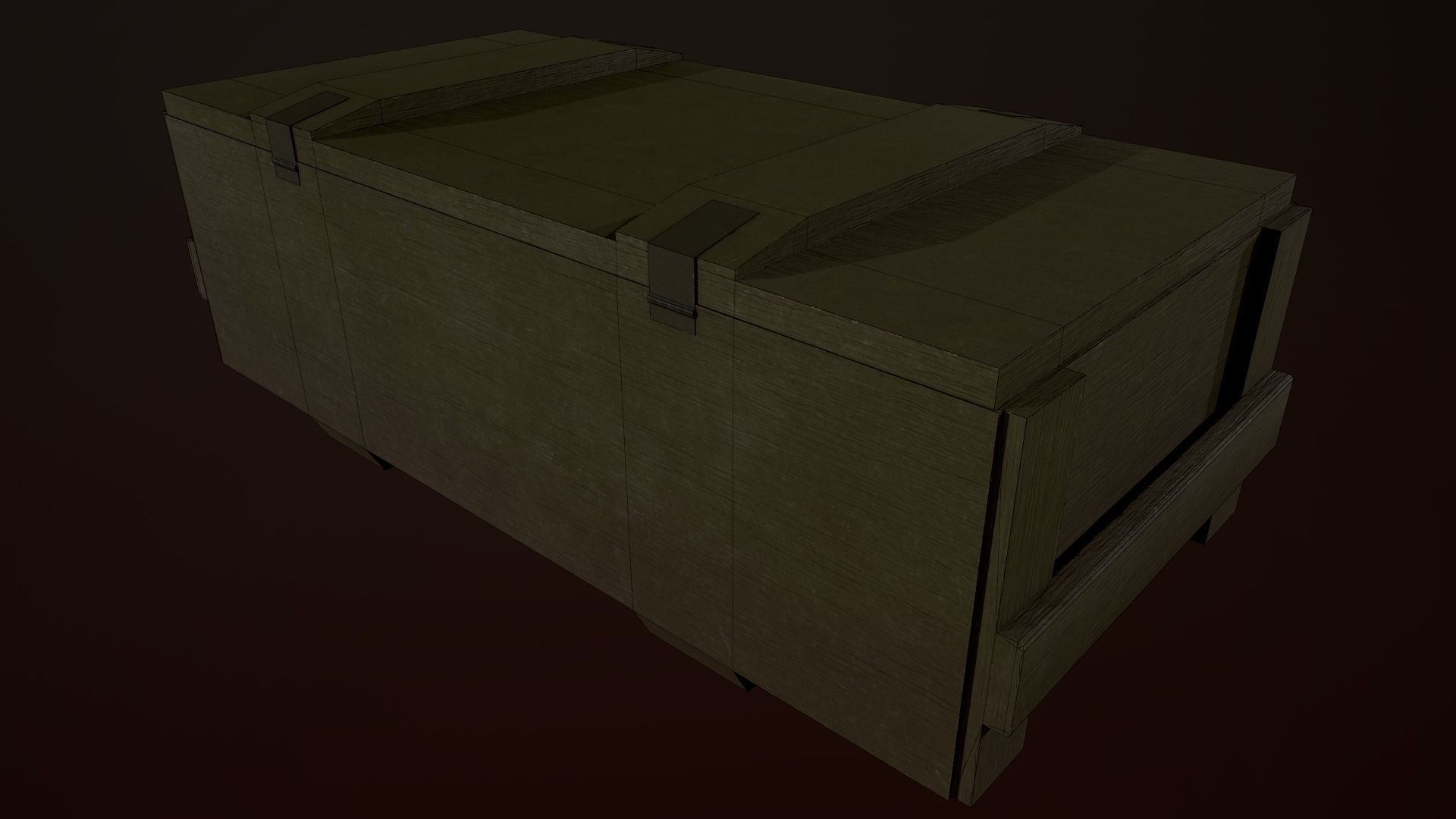 Military wooden box Low-poly 3D model_7