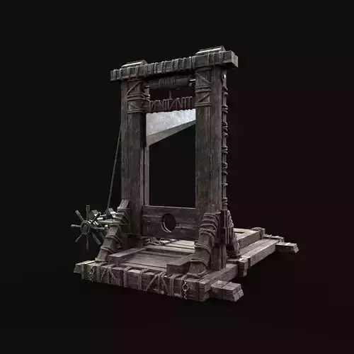 GUILLOTINE TORTURE EXECUTION TORMENT TOOL AAA CONSTRUCTION Low-poly 3D model