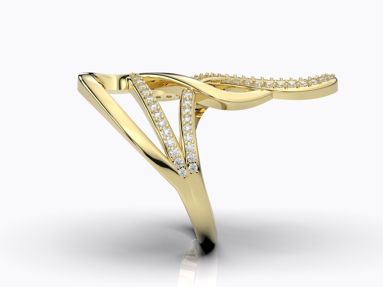 Tangle ring silver gold printable jewelry 3D model 3D print model_4