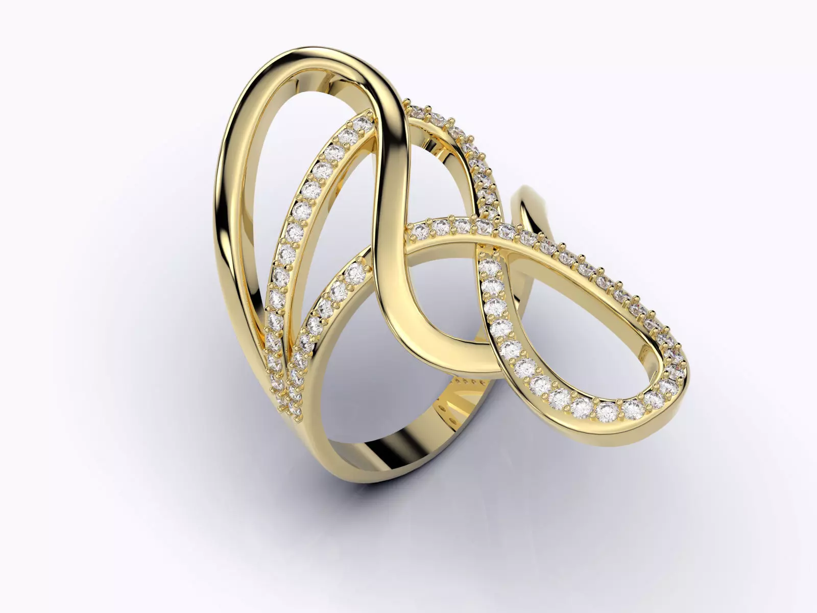 Tangle ring silver gold printable jewelry 3D model 3D print model_0