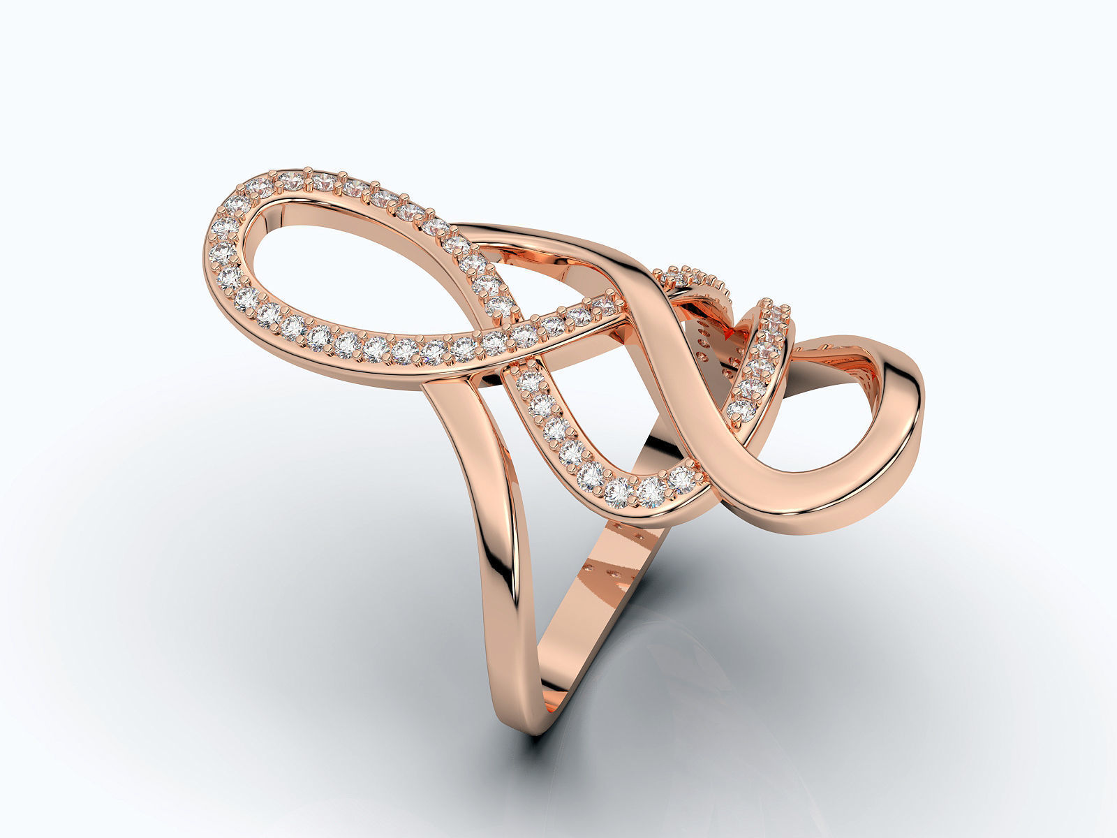 Tangle ring silver gold printable jewelry 3D model 3D print model_3
