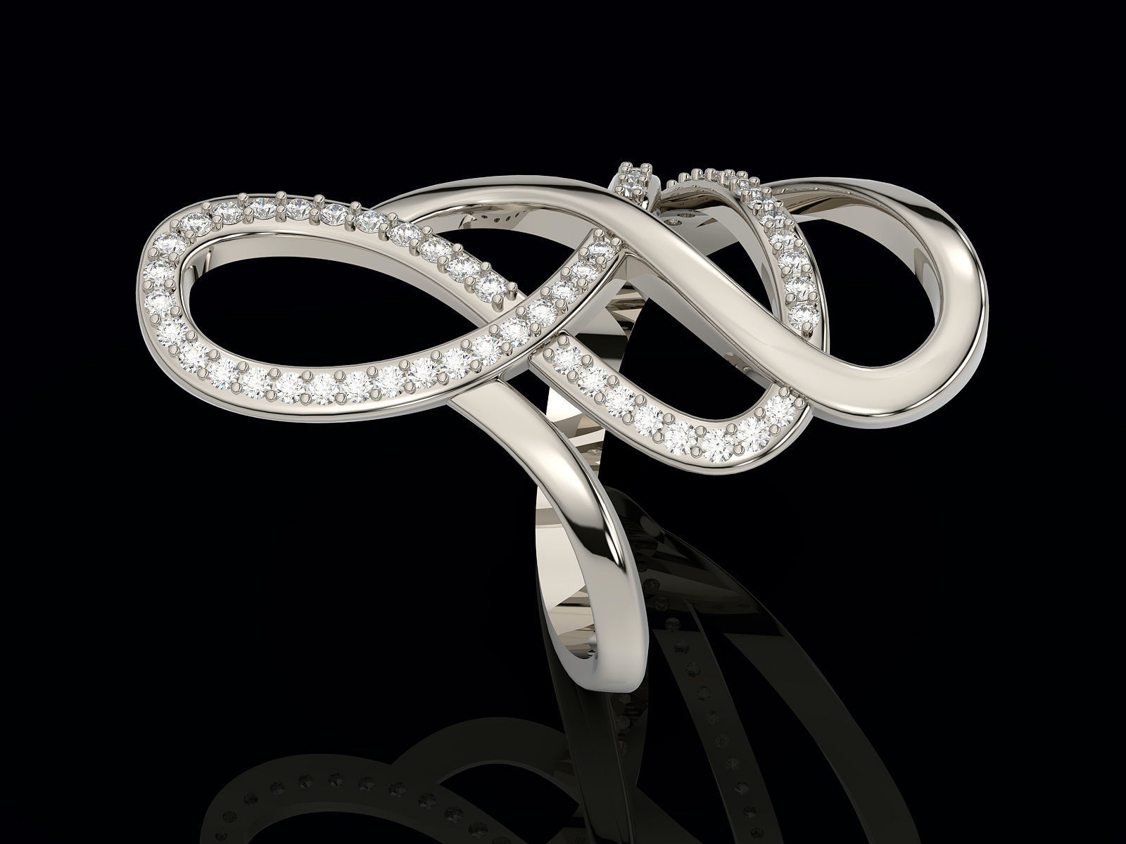 Tangle ring silver gold printable jewelry 3D model 3D print model_5