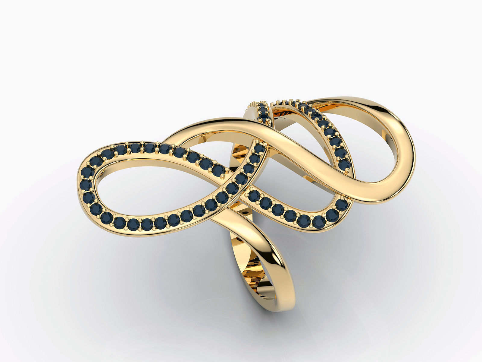 Tangle ring silver gold printable jewelry 3D model 3D print model_6